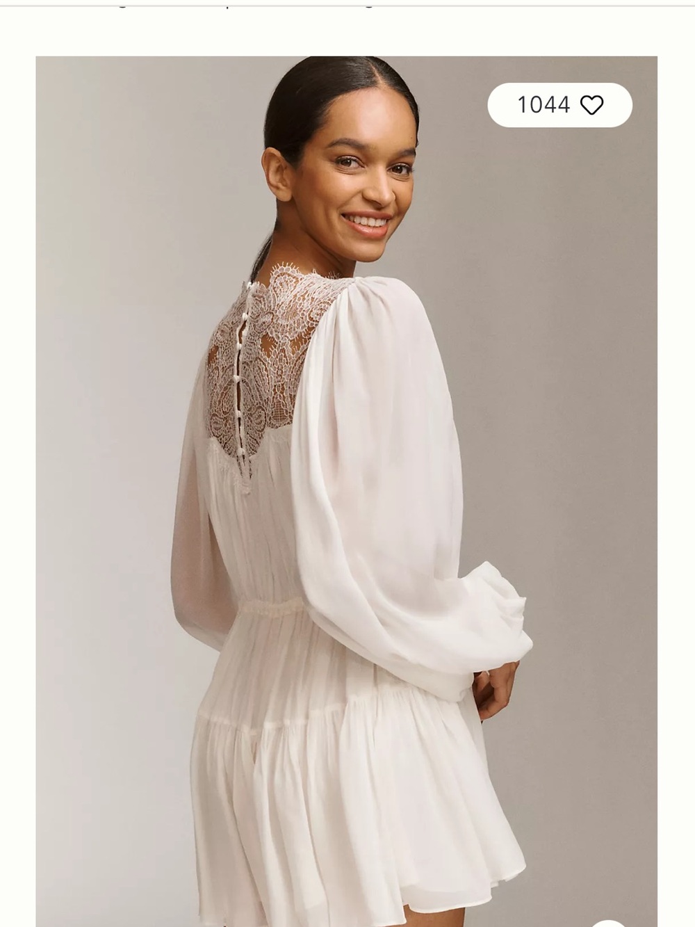 Shona Joy Emory Long-Sleeve Lace Mini Dress - Picture 2 of 4